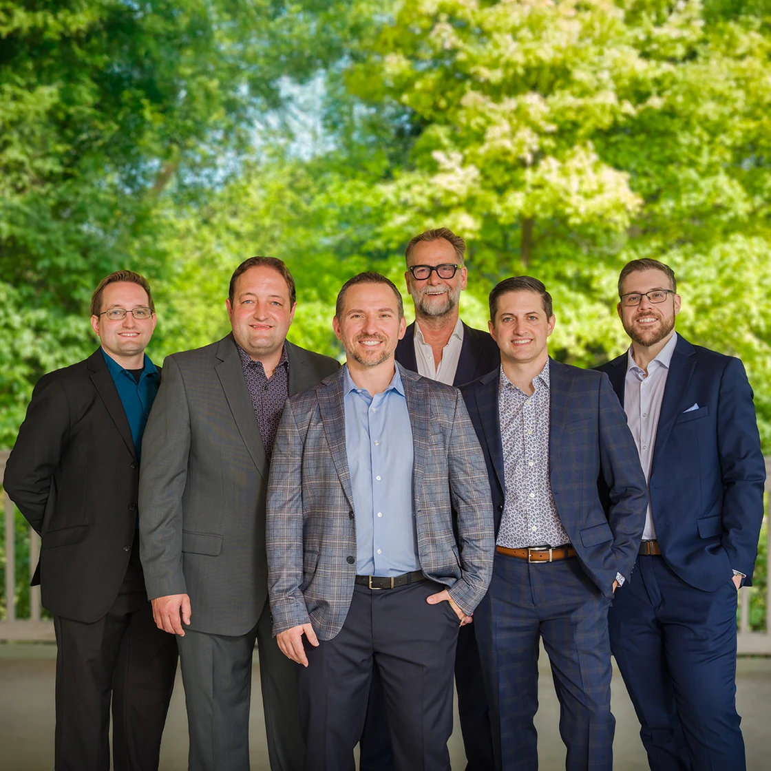 Indy Headshots Corporate Team Group Portrait, Outdoor Location, Carmel Indiana